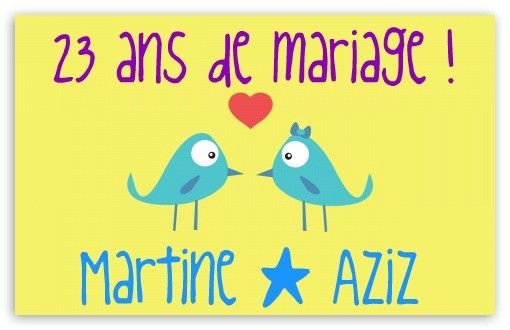 23 ans de mariage